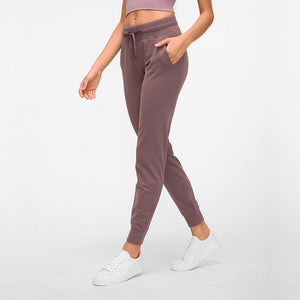 Women Breathable Drawstring Wide Leg Trousers Workout Fitness Slim Fit Side Pockets Sport Pants Jogger Sweatpants