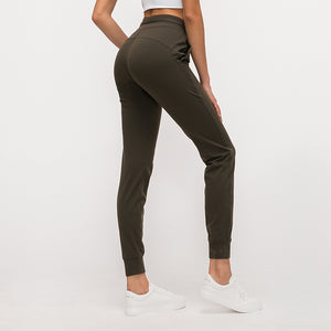 Women Breathable Drawstring Wide Leg Trousers Workout Fitness Slim Fit Side Pockets Sport Pants Jogger Sweatpants