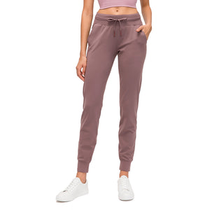 Women Breathable Drawstring Wide Leg Trousers Workout Fitness Slim Fit Side Pockets Sport Pants Jogger Sweatpants