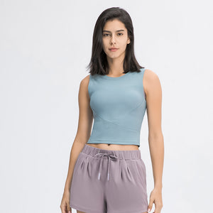 MAYLIFY Women Sports Bra Longline Crop Tank Top Workout Running Yoga