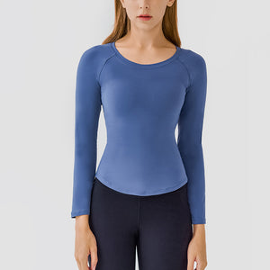 YOGA Women's Seamless Long Sleeve Running Top Gym Sports Workout Casual T-Shirts