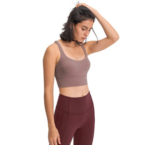 MAYLIFY Strappy Sports Bras-Criss Cross Back Workout Padded Wireless Yoga Bra