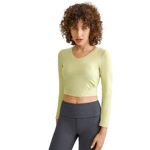 YOGA Women's Seamless Long Sleeve Running Top Gym Sports Workout Casual T-Shirts