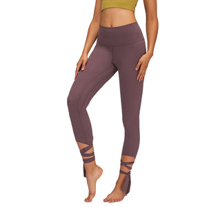 Yoga tights Cropped Women Pants Skin-Friendly bandage dance pants breathable sports high-waisted shaping sports pants