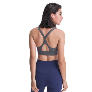 MAYLIFY Sports Bra for Women Criss-Cross Back Padded Strappy Sports Bras Medium Support Yoga Bra with Removable Cups
