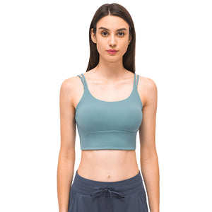 MAYLIFY Women's Longline Yoga Bra Fitness Straps Wirefree Padded Sports Bra