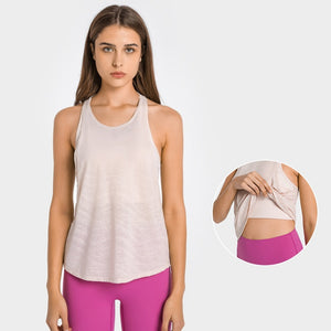 MAYLIFY Women's 2 in 1 Yoga Workout Mesh Shirts Activewear Racerback Sports Tank Tops