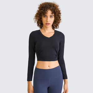 YOGA Women's Seamless Long Sleeve Running Top Gym Sports Workout Casual T-Shirts