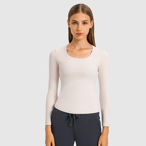 MAYLIFY Women's Seamless Long Sleeve Running Top Gym Sports Workout Casual T-Shirts
