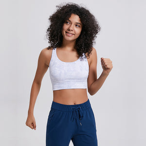 MAYLIFY Strappy Back Wirefree Padded Workout Yoga Sports Bra  shockproof women's bra