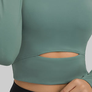 MAYLIFY Long Sleeve Crop Tops for Women Workout Seamless padded Crop T Shirt Top