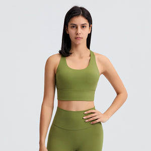 MAYLIFY Women's Built Up Tank Style Sports Bra Comfort Front Close Sport Bra With Mesh back