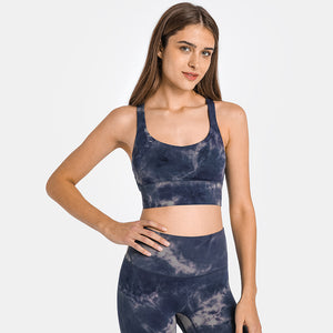 MAYLIFY Strappy Sports Bras-Criss Cross Back Workout Padded Wireless Yoga Bra
