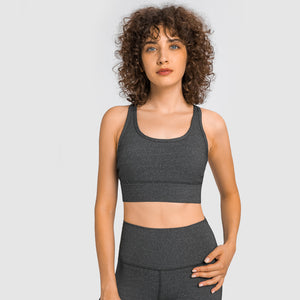 MAYLIFY Sports Bra for Women Criss-Cross Back Padded Strappy Sports Bras Medium Support Yoga Bra with Removable Cups