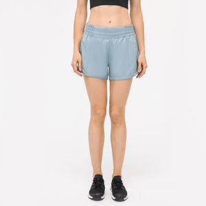 Womens 5 Inches Running Shorts Quick Dry Workout High Waisted Shorts with Zipper Pocket