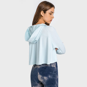 Womens Full Zip Hoodie Running Jacket long sleeve Workout Sports Shirts Yoga Training Tops  Sun Protection with Thumb Holes
