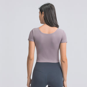 MAYLIFY Women's Short Sleeve Running Yoga Tops, Workout Gym Tops Shirts for Women, Tops for Sports Fitness