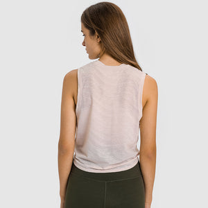 MAYLIFY YOGA Summer Gym Sleeveless Vest Tops for Women Light  Running Top Loose V-Neck Yoga Shirt