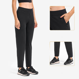 Women's Track Pants Athletic Running Sweatpants with Zipper Pockets Sports Jogging Sweat Pants Straight Leg