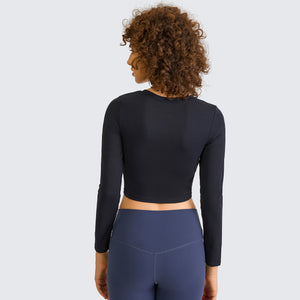 YOGA Women's Seamless Long Sleeve Running Top Gym Sports Workout Casual T-Shirts