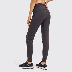 Women Breathable Drawstring Wide Leg Trousers Workout Fitness Slim Fit Side Pockets Sport Pants Jogger Sweatpants