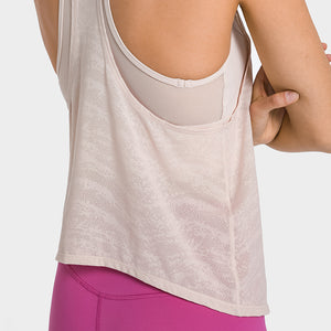 MAYLIFY Women's 2 in 1 Yoga Workout Mesh Shirts Activewear Racerback Sports Tank Tops