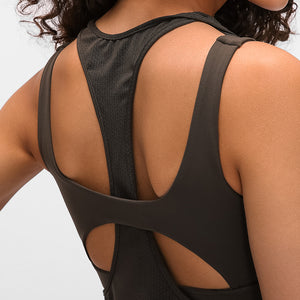 Women's Yoga Sleeveless Sport Tank Tops Workout Vest with bra Sportswear Training Baggy Exercise Gym Fitness Athletic Tee Shirt