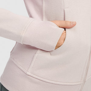 MAYLIFY Women's Running Jacket Hoodie Sports Thick warm Tops with Full Zip Side Pocket
