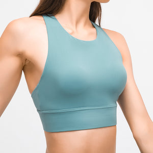 MAYLIFY Sports Bras for Women Cross Back Padded Sports Bra Medium Support Workout Running Yoga Bra