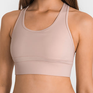 MAYLIFY Racerback Sports Bra for Women- Padded Seamless Activewear Bras for Yoga Gym Workout Fitness