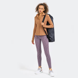 Women's Running Jacket Slim Fit and Cottony-Soft Handfeel Sports Tops with Full Zip Side Pocket