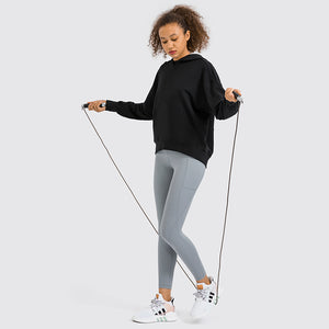 Ladies Oversized Pullover Plain Cottony-Soft Handfeel Hoodie Sweatshirt Top Jumper