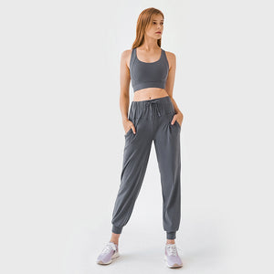 YOGA Women's Stretch Drawstring Sweatpants Joggers Trousers Casual Travel Pants with Pockets