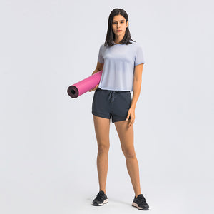 Workout Running Tshirts for Women - Fitness Athletic Yoga Tops Exercise Gym Shirts