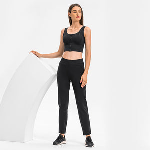 Women's Track Pants Athletic Running Sweatpants with Zipper Pockets Sports Jogging Sweat Pants Straight Leg