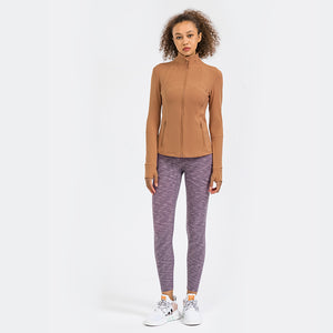 Women's Running Jacket Slim Fit and Cottony-Soft Handfeel Sports Tops with Full Zip Side Pocket