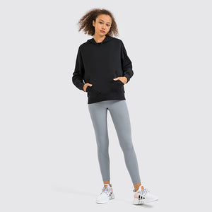 Ladies Oversized Pullover Plain Cottony-Soft Handfeel Hoodie Sweatshirt Top Jumper