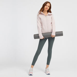 MAYLIFY Women's Running Jacket Hoodie Sports Thick warm Tops with Full Zip Side Pocket