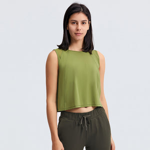 MAYLIFY Crop Tops Womens Workout Tops Flowy Cropped Tank Tops Athletic sleeveless Shirts