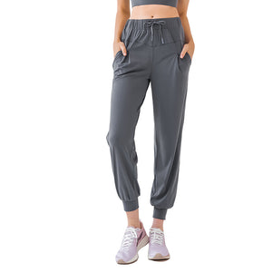 YOGA Women's Stretch Drawstring Sweatpants Joggers Trousers Casual Travel Pants with Pockets