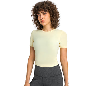 MAYLIFY Women's  Tops Ladies Sports T-Shirt, Workout Yoga Tops, Basic Short Sleeve Tee Shirts, Summer Quick Dry Fitness Gym Activewear for Running Exercise