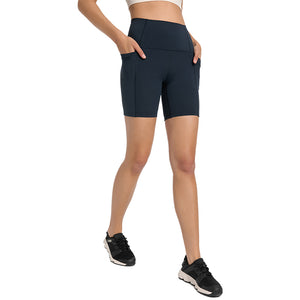 MAYLIFY Yoga Shorts for Women Workout Gym Shorts Tummy Control Running Shorts with Side Pockets