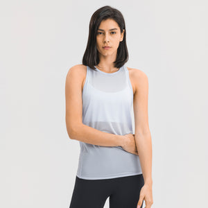 Women's Workout Tank Tops Tie Back High Neck Pima Cotton Yoga Shirts Loose fit Athletic Sports Top