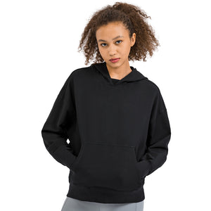 Ladies Oversized Pullover Plain Cottony-Soft Handfeel Hoodie Sweatshirt Top Jumper