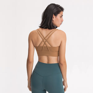 MAYLIFY Strappy Sports Bra for Women Sexy cross for Yoga Running Athletic Gym Workout Fitness