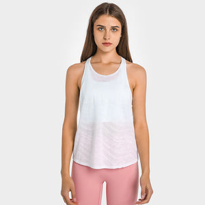 MAYLIFY Women's 2 in 1 Yoga Workout Mesh Shirts Activewear Racerback Sports Tank Tops