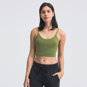 MAYLIFY Women V Neck Padded Sports Bra Fitness Workout Running Shirts Yoga Tank Top