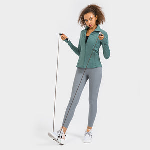 Women's Running Jacket Slim Fit and Cottony-Soft Handfeel Sports Tops with Full Zip Side Pocket