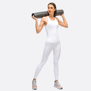 YOGA Women's High Neck Longline Sports Bra Racerback Crop Top Yoga Tank Top with Built in Bra