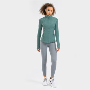 Women's Running Jacket Slim Fit and Cottony-Soft Handfeel Sports Tops with Full Zip Side Pocket